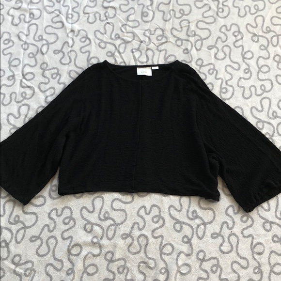 Anthropologie Tops - Anthropologie Maeve Black Wide Sleeve Crop Top